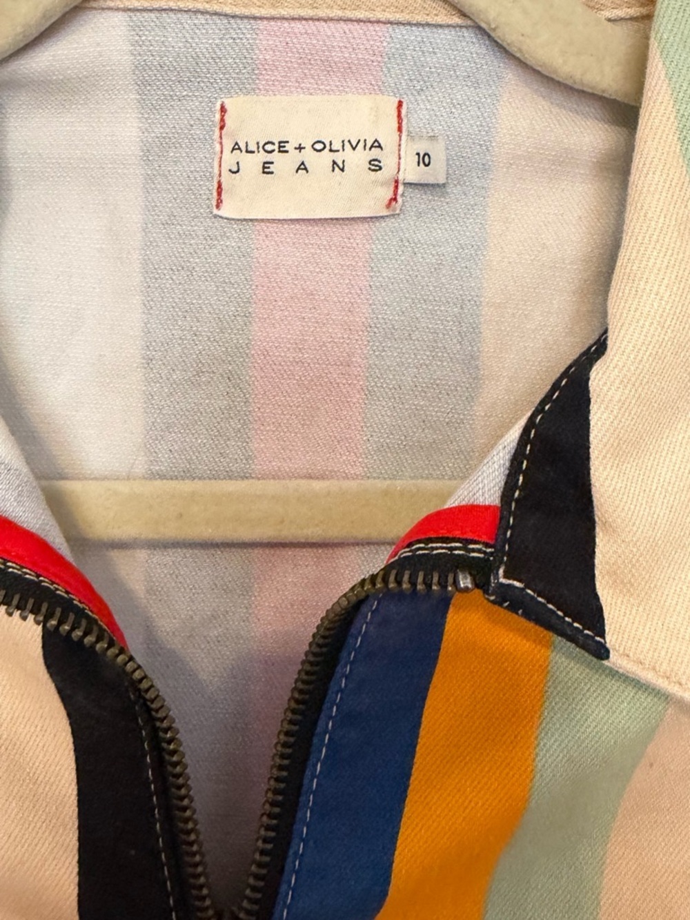 Alice + Olivia "Boheme" striped denim mini dress 10 - Picture 5 of 5